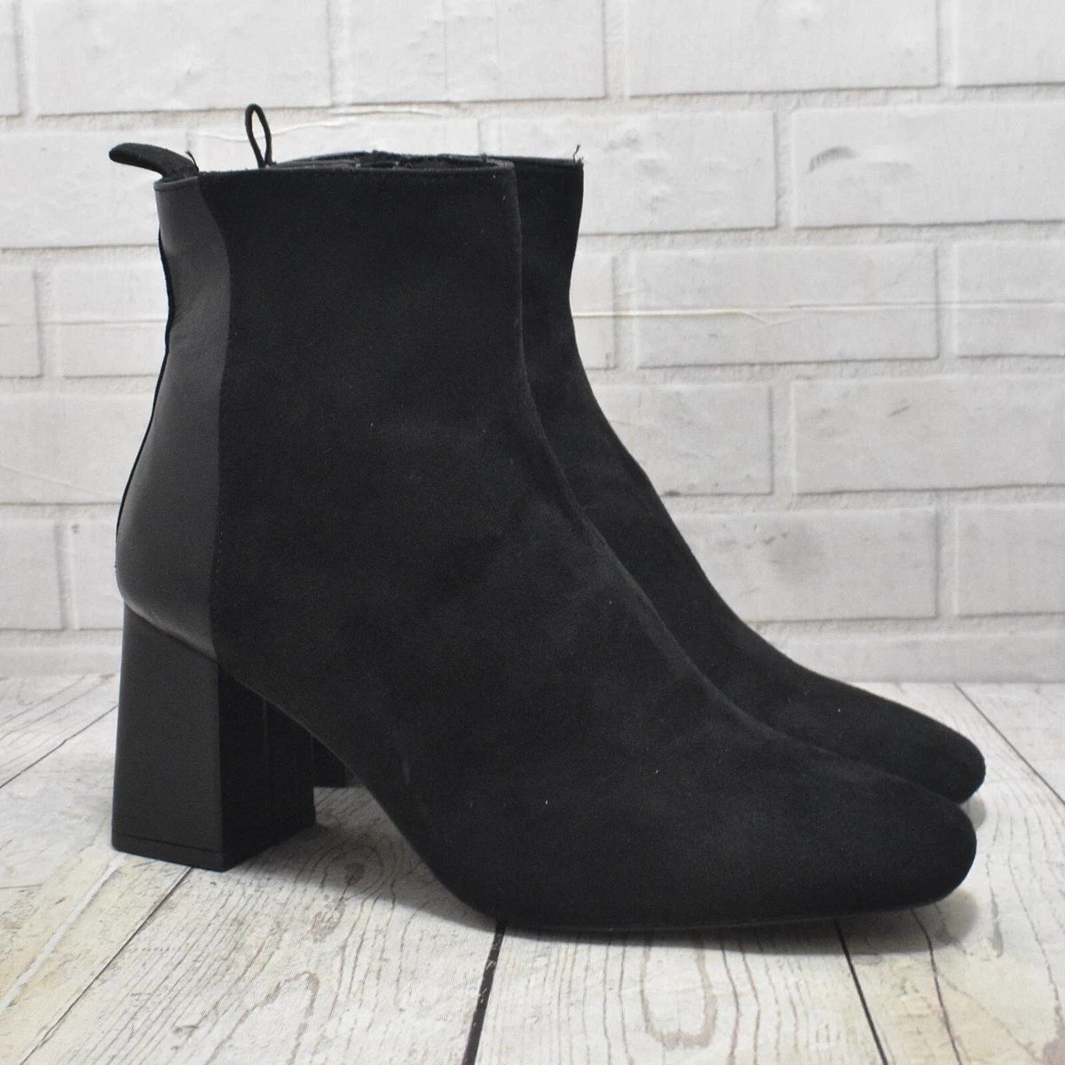 Womens Stradivarius Black Zip Fastening High Heel Ankle Boots UK 5 EUR 38