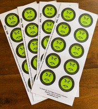 Mr. Yuk Stickers 40 Stickers 4 Sheets Yuck FREE SHIP 70  s 80  s 90  s RETRO 