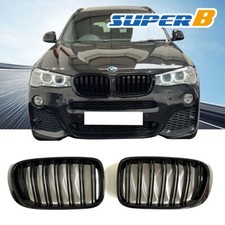 Front Bumper Grill Black Dual Slat Grille Fit 14-17 Bmw X3 F25 Lci 14-18 X4 F26 Front Bumper Grill Black Dual Slat Grille Fit 14-17 Bmw X3 F25 Lci 14-18 X4 F26