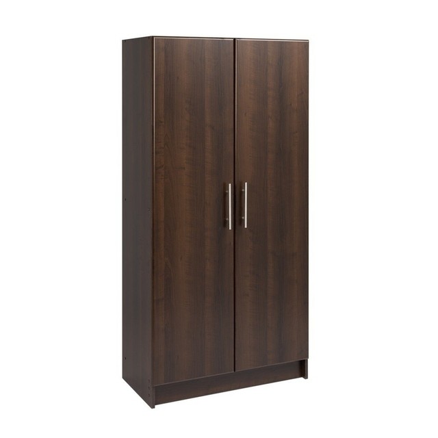 prepac espresso elite storage cabinet 32" brown | ebay