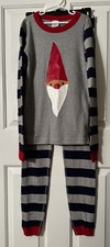 NWT HANNA ANDERSSON 14 160 Org Cotton Long Johns Winter Gnome Striped Pajamas