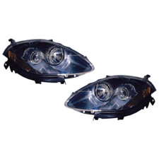 COPPIA FARI FIAT BRAVO II 2007-2009 PARABOLA NERA IND.DIREZ.ARANCIO c/MOT. ELET.