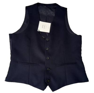 John Lewis Wollweste Herren Super 100's Tailored Navy Blau 40 Reg