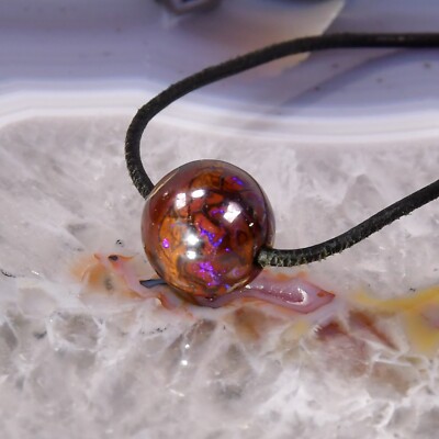 Boulder Opal Anhänger, Edelsteinanhänger (15434), ohne Fassung, gebohrt, Kugel