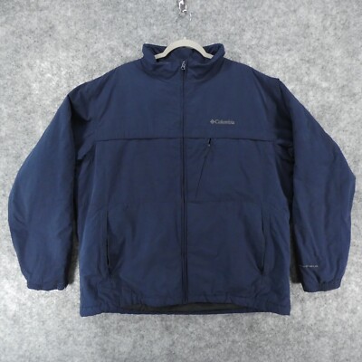 Columbia Jacket Mens Extra Large Blue Omni Shield Rain Resistant Full Zip