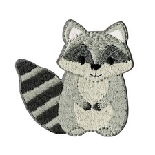 Cute Raccoon Embroidered Iron-On Patch - Adorable Wildlife Animal Design