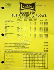 Vtg Original Landoll Sub-ripper V-plows Model 600 Price Farm Equipment Brochure Vtg Original Landoll Sub-ripper V-plows Model 600 Price Farm Equipment Brochure