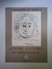 Pablo Picasso Affiche Exposition 1968 Université De Genève Imprimerie Mourlot 