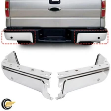 1 Pair Chrome LH RH Rear Bumper End Cap Fit For 2009-2014 Ford F150 W/ Sensor