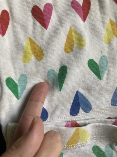 Primary 4-5T Kids Rainbow Heart 2 Piece PJ Pajama Long Sleeve Pants Girls Used - Picture 10 of 23
