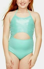 NWT JUSTICE Girl Unicorn Mermaid Metallic Cut Out One Piece Swimsuit Sz 6 S 10 L
