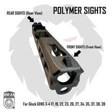 1 SET LP Polymer Front Rear Sights set for glock MODELS - 17 19 22 23 26 27 34 3
