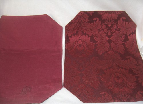 Vintage 8 Stück Tisch Tischsets Burgund Wein Brokat Blumen 12/17 Abwaschbar SCHÖN - Bild 9 von 13
