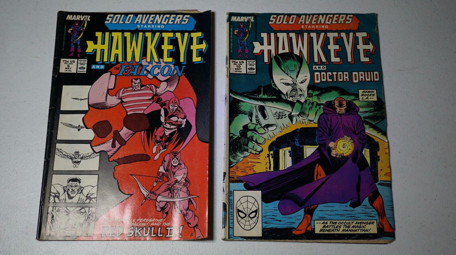 2 Solo Avengers starring Hawkeye Issues 6, 10 1989 Marvel Hercules Druid