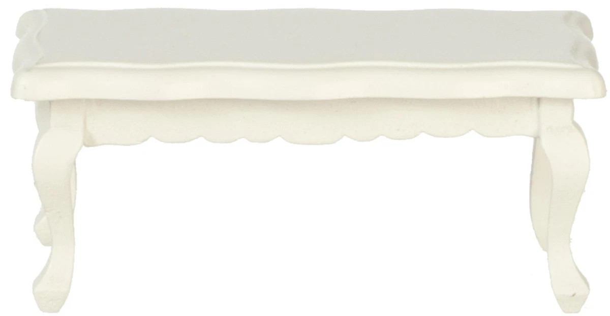 White scalloped coffee table deals