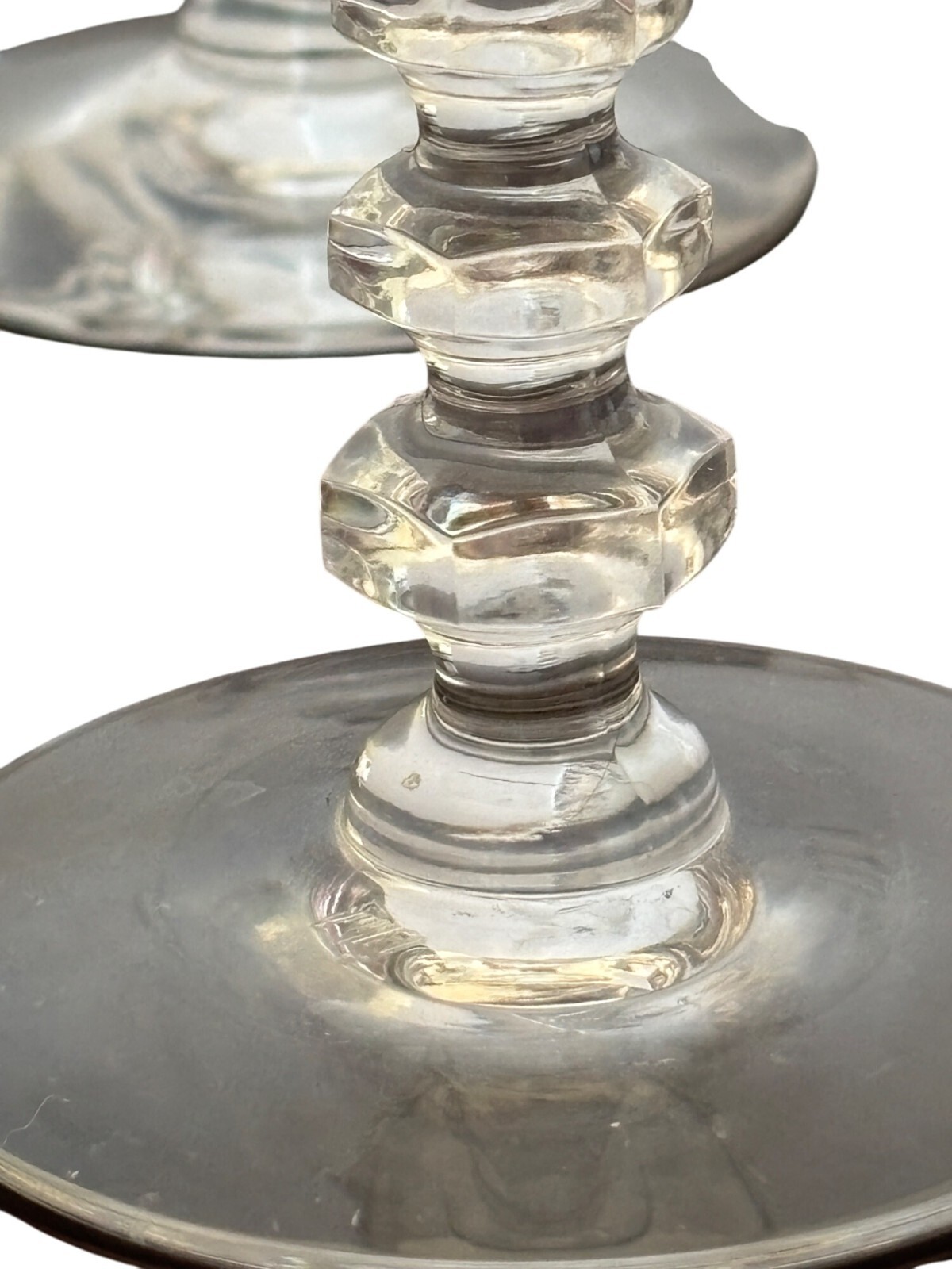 Tiffin Franciscan Set-4 VTG Glass Etched Stemware Water & Wine Goblets