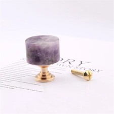 MFYS Bunte Stein- und Messingbasis Schubladenknöpfe Schrankgriff