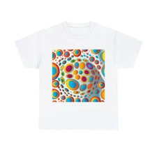Unisex Adult T Shirt Psychedelic Polka Dots Colorful Fun Retro Chic Funky Cool