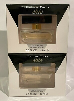 Lot Of 2 Celine Dion CHIC Eau de Toilette Perfume Spray Women - 0.5 oz - Sealed