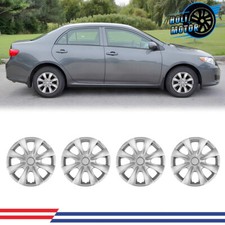 4pcs 15 Inch Chrome Trim Ring Hubcaps Wheel Covers For 2009-2019 Toyota Corolla