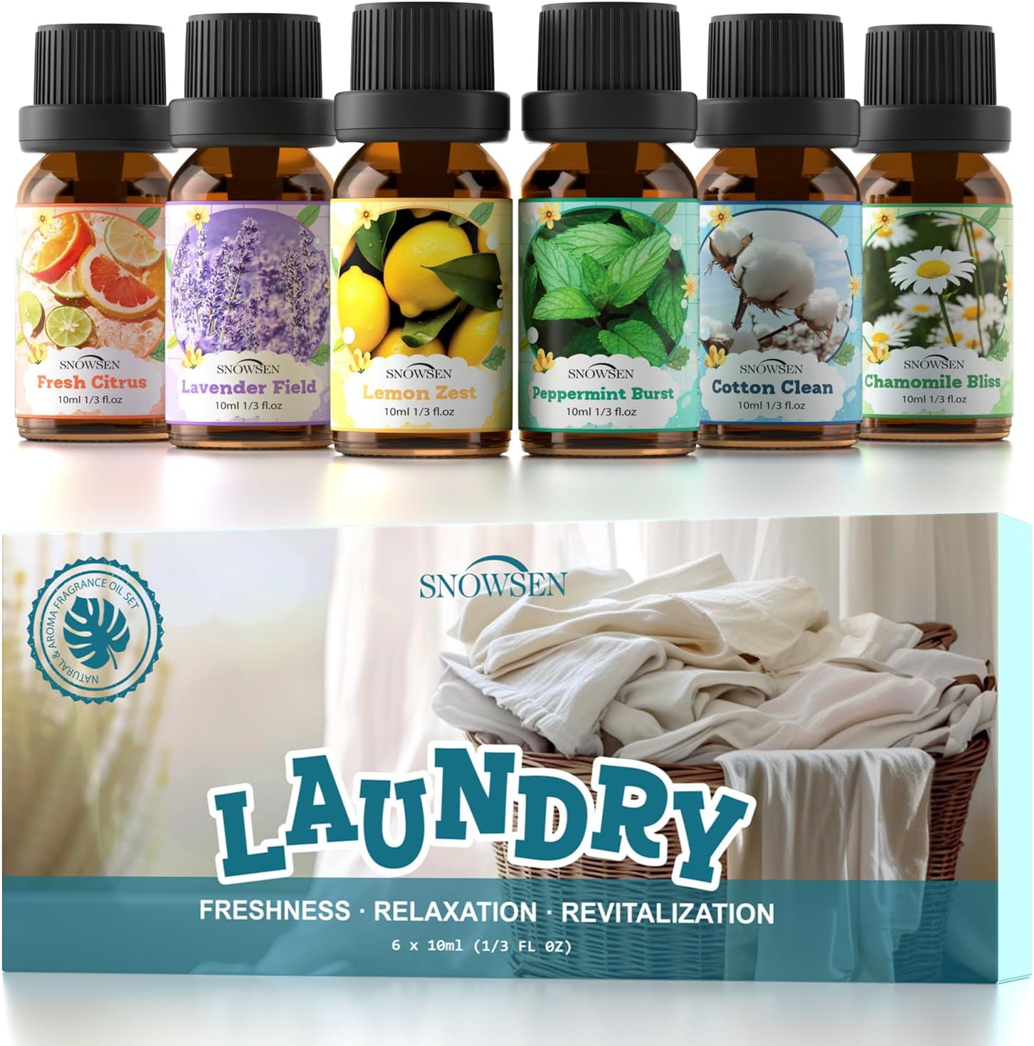 Laundry Fragrance Oils Set,  Clean Essential Oils for Diffuser, Wool Dryer Balls