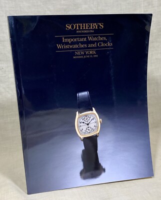 SOTHEBY'S 1992 New York Auction Catalogue Important Watches Wristwatches Clocks/