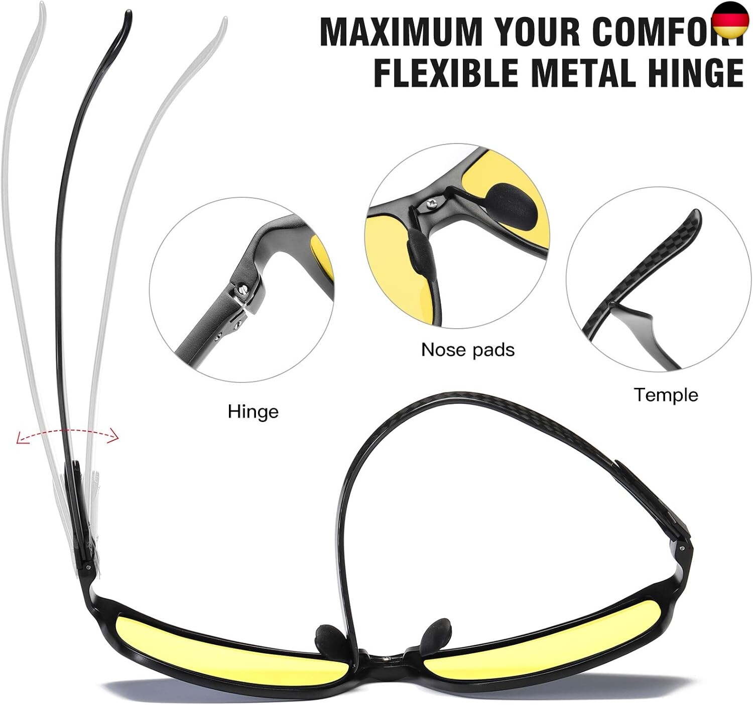 Nachtsichtbrille 2er Set - Gelbe Brillen Für Nachtfahrten Und Sport