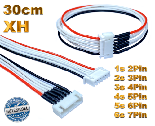 Balancer Kabel 2S 3S 4S 5S 6S JST XH Lipo Akku 30cm Verlängerung Stecker Buchse