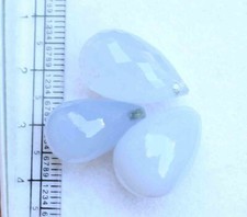 52.40 Ct Natural CHALCEDONY Faceted Briolette Tear Drop Loose Gemstone Beads