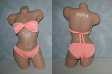 Stylischer Bandeau Glanz Bikini von H&M in apricot Wetlook, Gr. 36 B wNeu