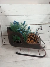 Metal Sleigh Centerpiece, Farmhouse Sleigh, Metal Sleigh Arrangement, Evergreen 
