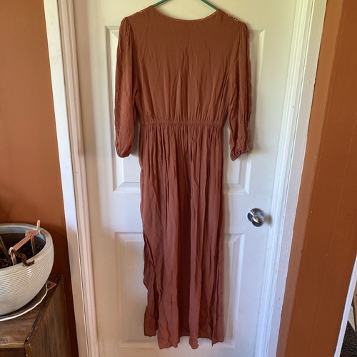 Abito donna blu antipioggia taglia small maxi manica 3/4 nappa ricamato estivo - Foto 7 di 14