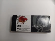 Grumbacher Opaque Watercolor Set of 24 Colors - Brush included - NEW