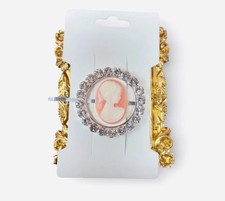Victorian Chic Silver-Tone Rhinestone Cameo Hair Barrette