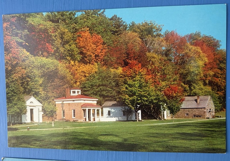 The Farmer’s Museum Cooperstown NY Postcard ~ 19th Century Village Buildings