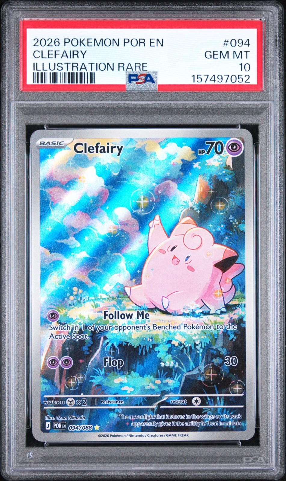 2026 Pokemon Perfect Order Clefairy Illustration Rare #094 PSA 10 GEM MINT