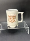 FRANKOMA Vintage Route 66 White Glaze Kings Ranch Red Clay Footed Mug Western