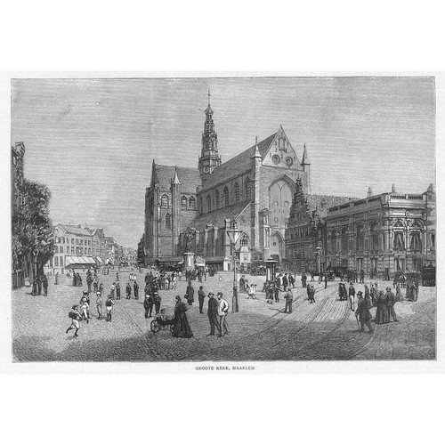 NETHERLANDS The Grote Kerk Haarlem - Antique Print 1886
