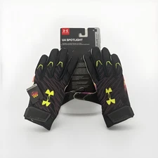 Under Armour Spotlight Ultra Glue Grip Football Gloves Black/Yellow Size Large