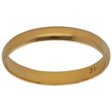 22ct Gold Ring 2.38g Wedding Plain Size O 1/2 - Fully Hallmarked