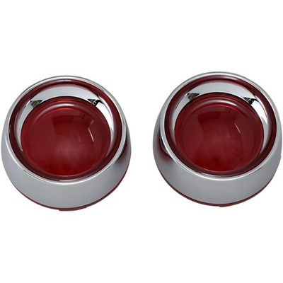 Kuryakyn Deep Dish Bezels - Chrome/Red Lens 2109