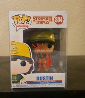 Funko Pop 804 firmado por Gaten Matarazzo Dustin Henderson Stranger Things Certificado de autenticidad JSA