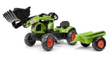 Falk Tretbaggerlader Claas Arion 410 Kinder-Trettraktor Anhänger grün 2040ML265