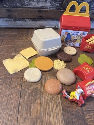 フィッシャープライス マクドナルド ランチボックス プレイフード 未使用 激レア Vintage McDonalds Fisher Price Play Food Lot - Happy Meal & Extra