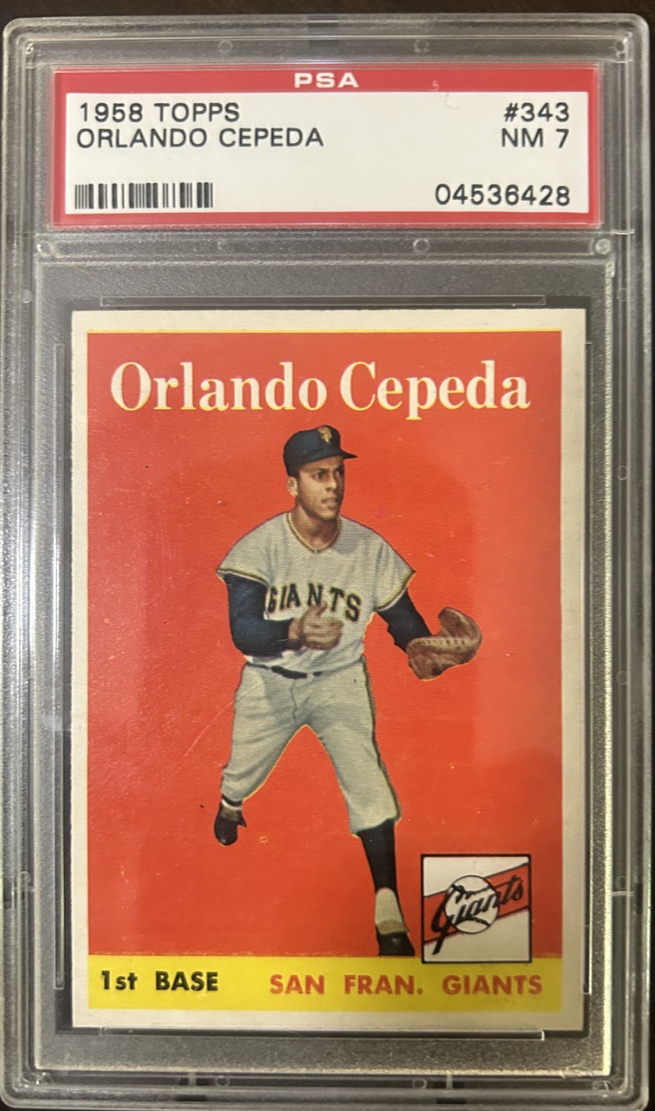 1958 Topps #343 Orlando Cepeda Rookie PSA 7 NM #343 ***Free insured shipping***