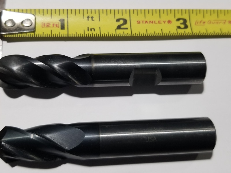 1/2" Solid carbide ball endmill 90 mill drill3" OAL 1 1/4" LOC - USED good cond.