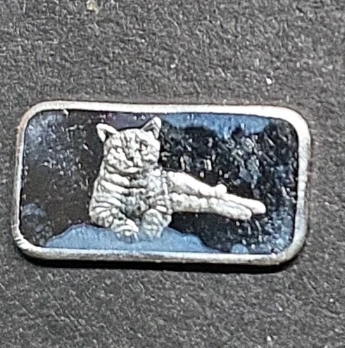 1 Gram Silver Art Bar "The Cat" .999 Fine Silver