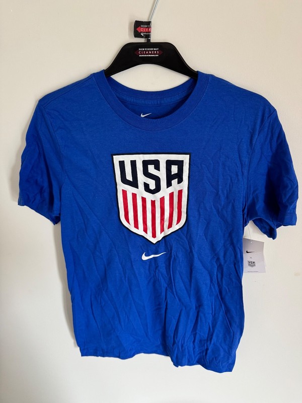 Team USA World Cup Men’s T-Shirt Blue Cotton Short Sleeve Nike Soccer