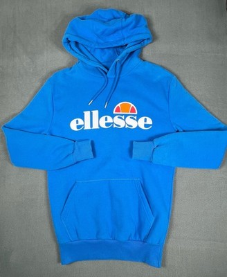 Ellesse Hoodie Womens Small Blue Pullover Logo Sweatshirt Kangaroo Pocket Fleece