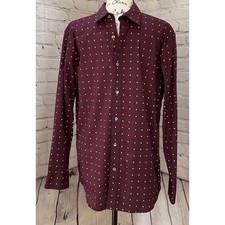 Banana Republic Men  s Standard Fit Non-Iron Burgundy Dress Shirt Size M 
